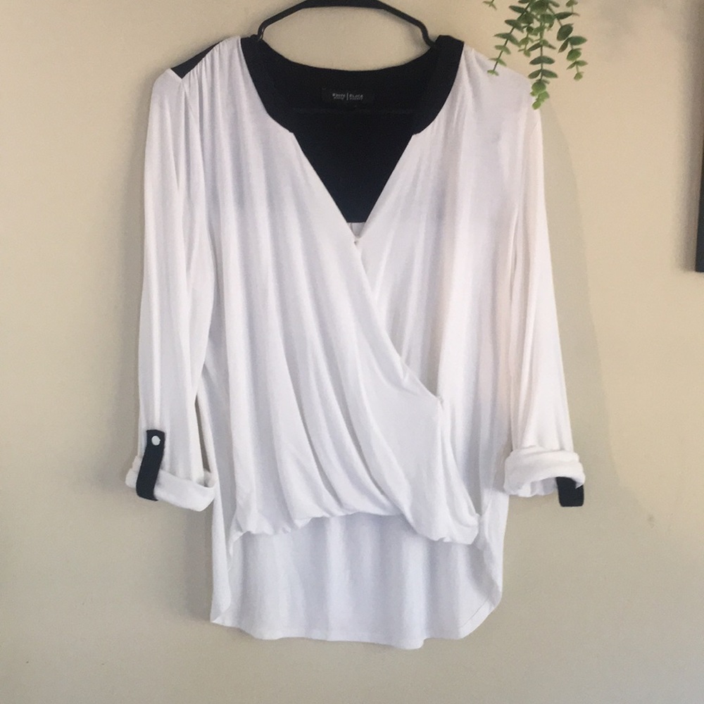 Black and white blouse
